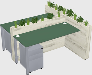 Rectangular shared desk