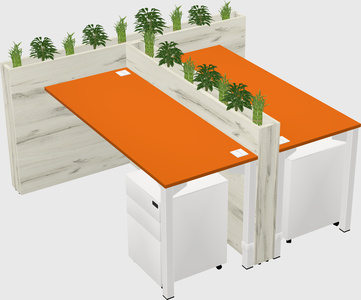 Rectangular shared desk