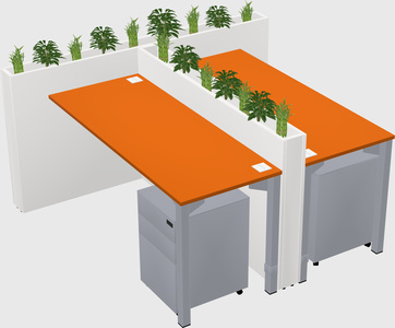 Rectangular shared desk