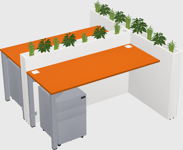 Rectangular shared desk