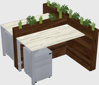 Rectangular shared desk
