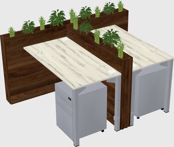 Rectangular shared desk