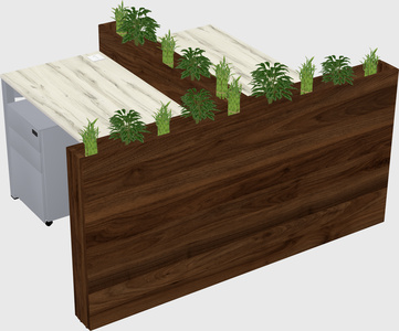 Rectangular shared desk