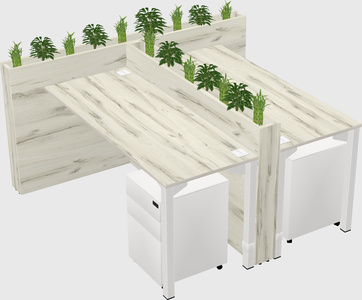 Rectangular shared desk