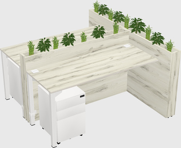 Rectangular shared desk