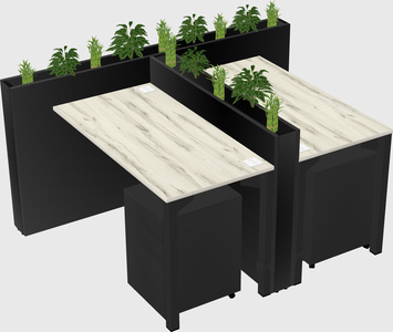 Rectangular shared desk