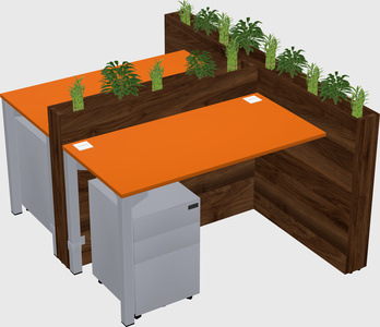 Rectangular shared desk