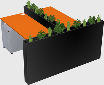 Rectangular shared desk