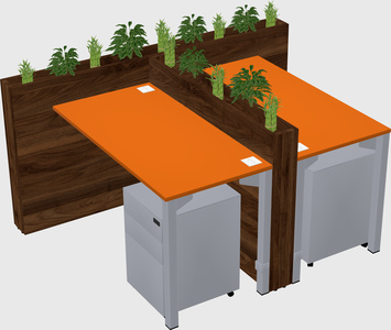 Rectangular shared desk