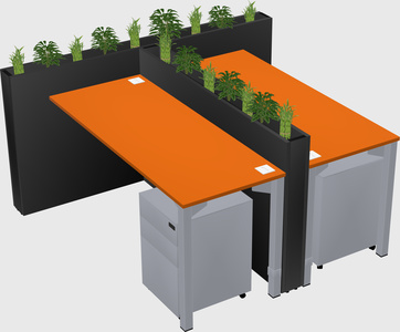 Rectangular shared desk