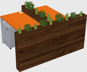 Rectangular shared desk