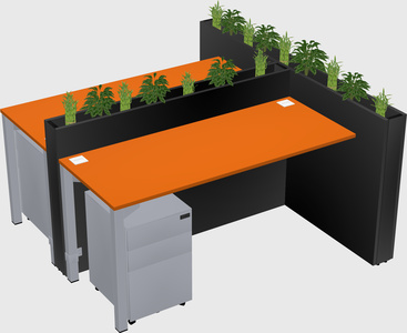 Rectangular shared desk