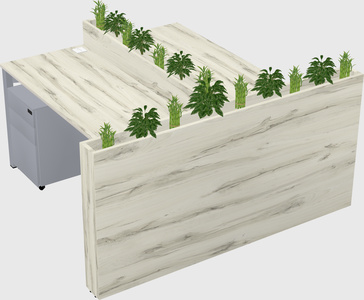 Rectangular shared desk