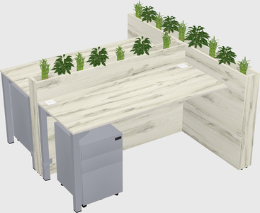 Rectangular shared desk