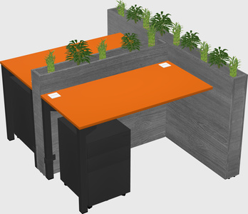 Rectangular shared desk