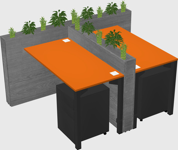 Rectangular shared desk
