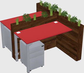 Rectangular shared desk