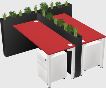 Rectangular shared desk