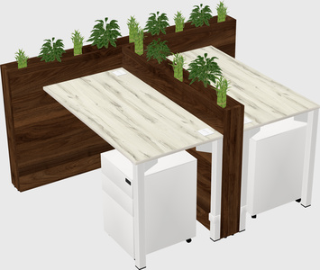 Rectangular shared desk