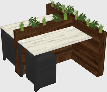 Rectangular shared desk