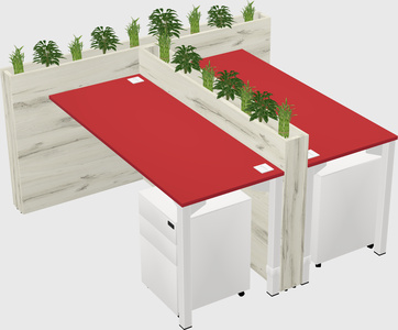 Rectangular shared desk