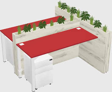 Rectangular shared desk