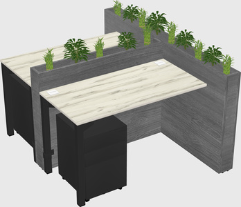 Rectangular shared desk