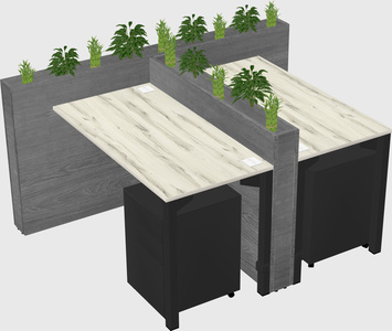 Rectangular shared desk