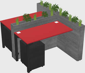Rectangular shared desk