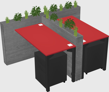 Rectangular shared desk