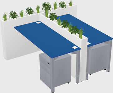 Rectangular shared desk