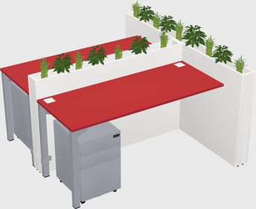 Rectangular shared desk