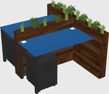 Rectangular shared desk
