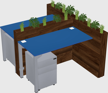 Rectangular shared desk