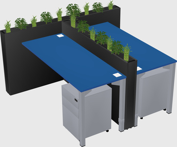 Rectangular shared desk