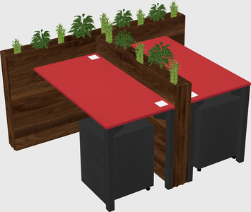 Rectangular shared desk