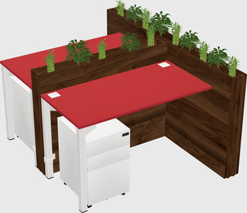 Rectangular shared desk