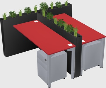 Rectangular shared desk
