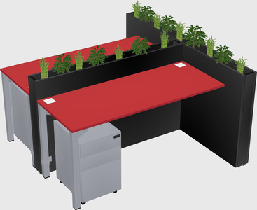 Rectangular shared desk