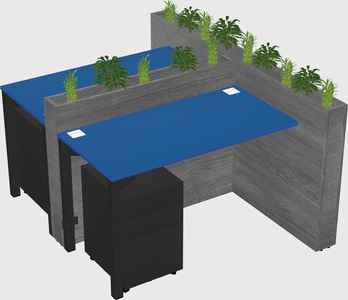 Rectangular shared desk