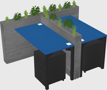 Rectangular shared desk