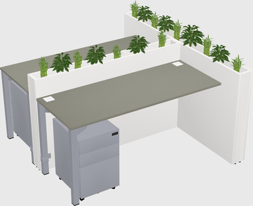 Rectangular shared desk