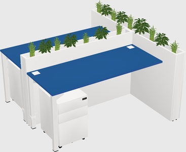 Rectangular shared desk