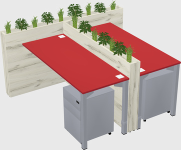 Rectangular shared desk