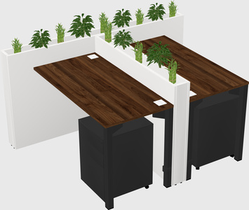 Rectangular shared desk