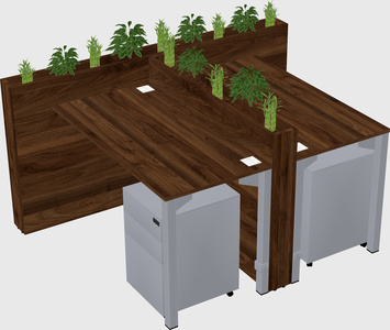 Rectangular shared desk