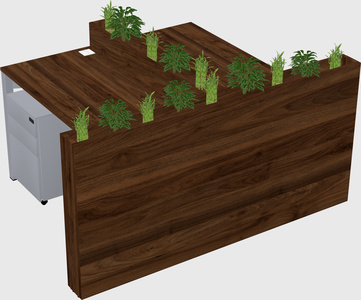 Rectangular shared desk