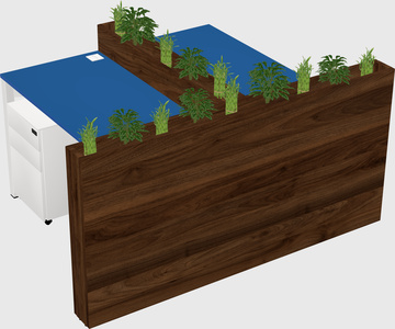 Rectangular shared desk
