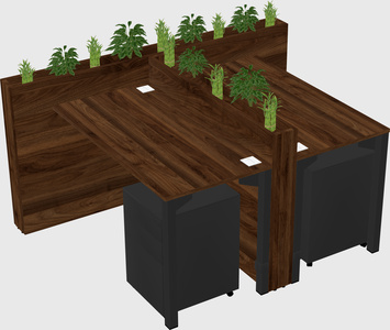 Rectangular shared desk