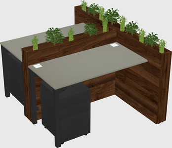 Rectangular shared desk